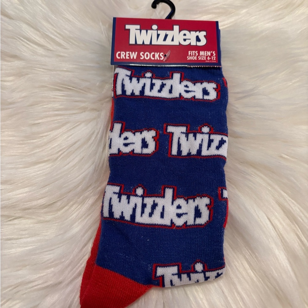 Twizzlers theme Blue and Red Crew Socks new with tags snacks candy